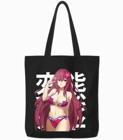 Anime Cute Girl Lewd Waifu Summer Otaku Japonais Tote Bags - Black