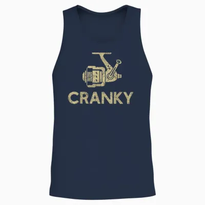 Crankbait Fishing Lure - Cranky Funny Gift Ideas for Fishing Unisex Tank Top - Navy