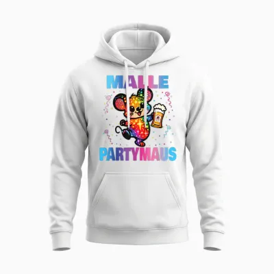 Malle Party Gruppenshirt Mallorca Outfit Damen Herren Party Unisex Hoodie - White