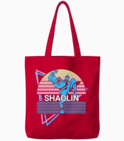 Kung Fu Retro Tote Bags - Red