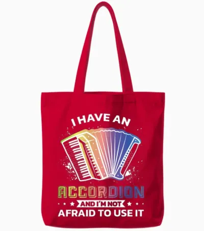 Piehharmonika Musician Folk Music Musik Accordion Tote Bags - Red