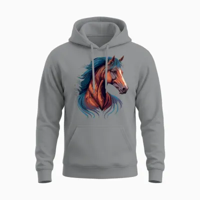 Horse Drawing Unisex Hoodie - Sport Grey