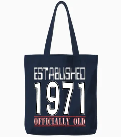 1971 Official Old White Tote Bags - Navy