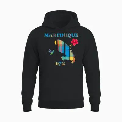 Martinique Department 972 French West Indies Island Madras Unisex Hoodie - Black