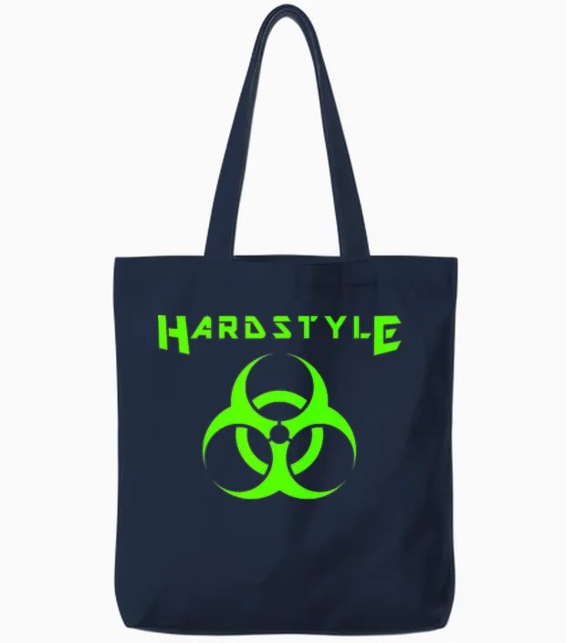 Hardstyle Party Hard Style Musik Hardstyle Tote Bags in Navy