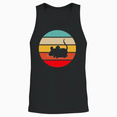 Mouse Retro Unisex Tank Top - Black