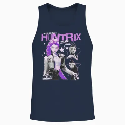 Kpop Demon Hunters Rumi Vintage Y2k Style Unisex Tank Top - Navy