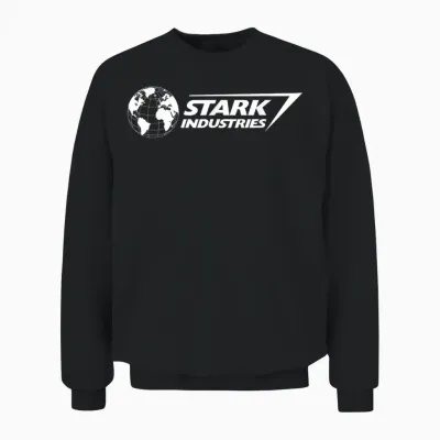 Marvel Iron Man Stark Industries Logo White Unisex Sweatshirt - Black