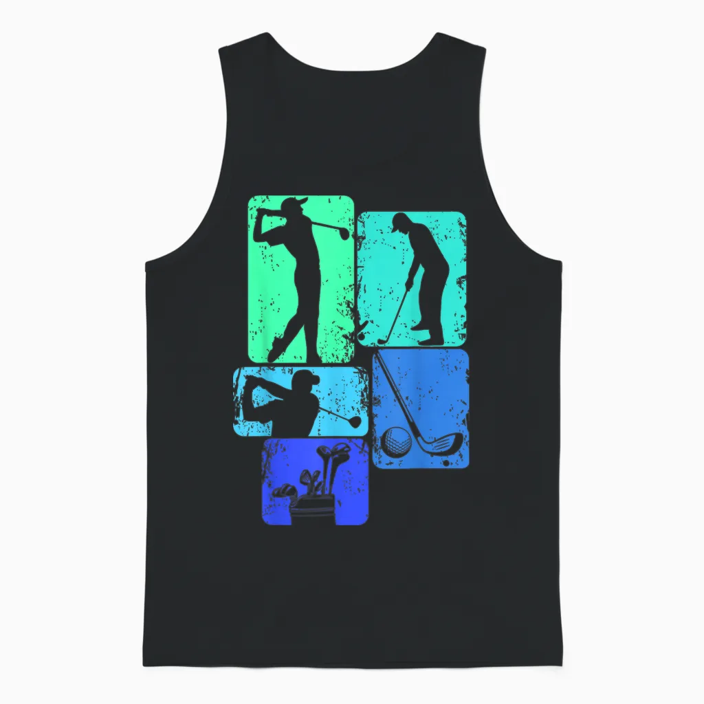 Golf Golfer Golfspieler Kinder Jungen Unisex Tank Top in Black