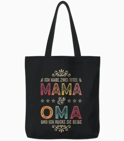 Ich Habe Zwei Titel Mama Und Oma Beste Mutter Muttertag Tote Bags - Black