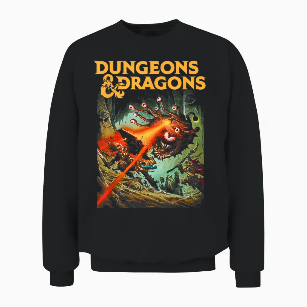 Dungeons & Dragons Strike the Beholder T-Shirt, Black Unisex Sweatshirt in Black