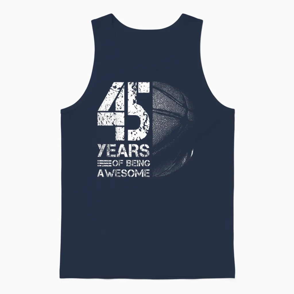 45e Anniversaire Homme Basketteur Basket-Ball 45 Ans Unisex Tank Top in Navy