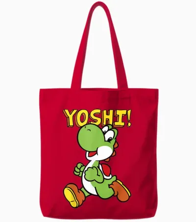 Nintendo Super Mario Yoshi Intro Jump Graphic Tote Bags - Red