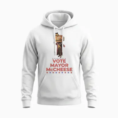 Vote Mayor Mccheese: the Cheesiest Candidate Unisex Hoodie - White