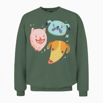 Group of Dogs Unisex Sweatshirt - Military Green
