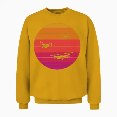 Drone Retro Vintage Unisex Sweatshirt - Gold
