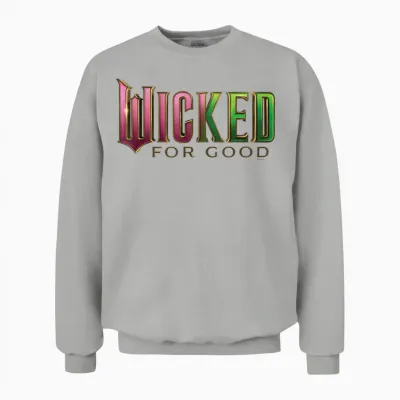 Wicked: for Good Pink to Green Logo Unisex Sweatshirt - Ash