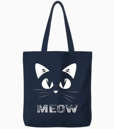 Funny Cat Tote Bags - Navy