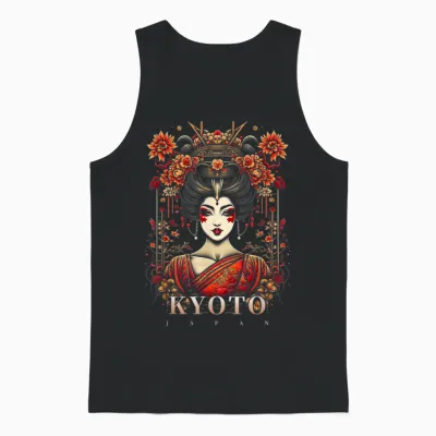 Kyoto, Japan, Geisha, Jugendstil Unisex Tank Top - Black