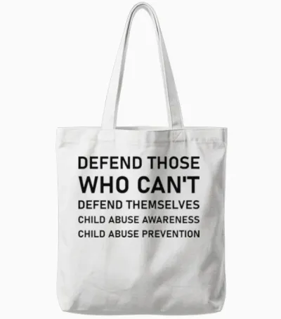 Child Abuse Survivor Child Abuse Prevention Tote Bags - White