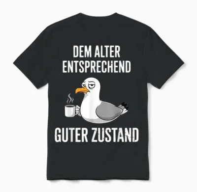 Dem Alter Entsprechend Guter Zustand Möwe Unisex T-Shirt - Black