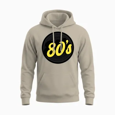 80s Retro Cassette Unisex Hoodie - Sand