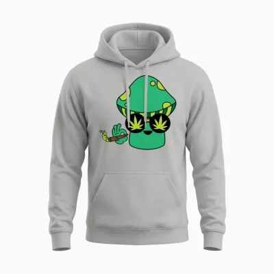 Funny Weed Mushroom Unisex Hoodie - Ash