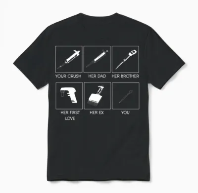 Pipette Meme Biochemistry Microbiology Biology Unisex T-Shirt - Black