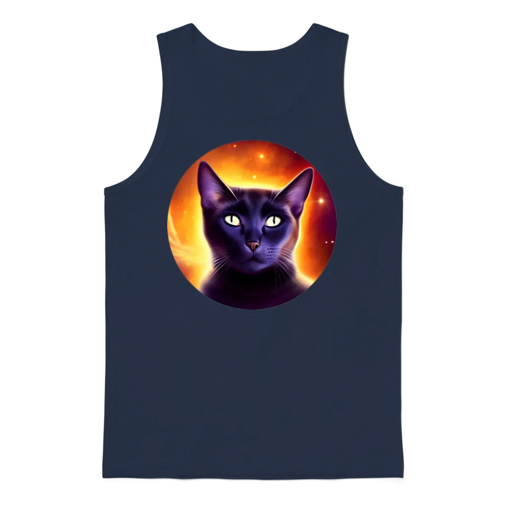 Funny Catstronaut Unisex Tank Top - Navy