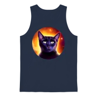Funny Catstronaut Unisex Tank Top - Navy – 1