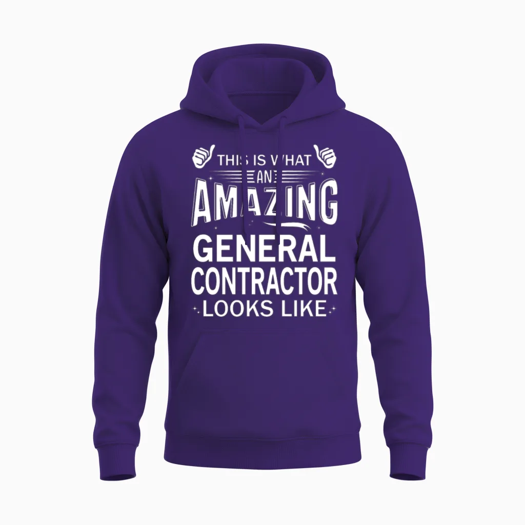 Amazing General Contractor Construction Unisex Hoodie in Purple