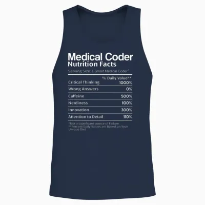 Medical Coder Ingredients List Table Unisex Tank Top - Navy