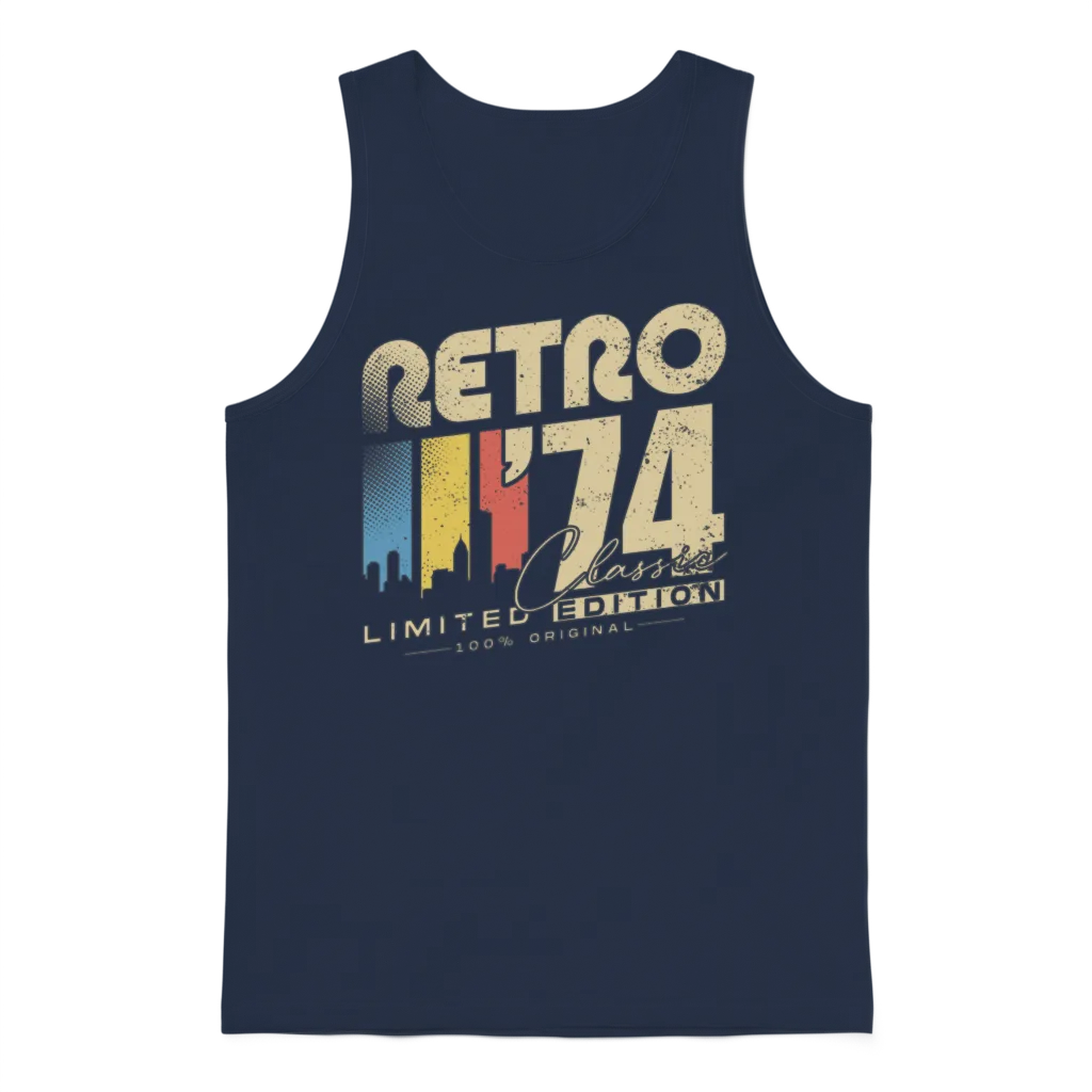 Retro 1974 Classic Jahrgang Geburtstag Geschenk Unisex Tank Top - Navy