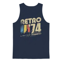 Retro 1974 Classic Jahrgang Geburtstag Geschenk Unisex Tank Top - Navy – 1