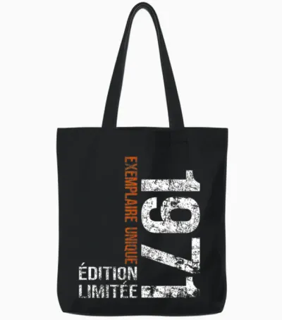 Vintage 1971 Gift 55 Years Man Birthday Humour Tote Bags - Black