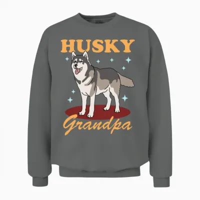 Husky Grandpa Dog Owner Siberian Husky Unisex Sweatshirt - Graphite Heather