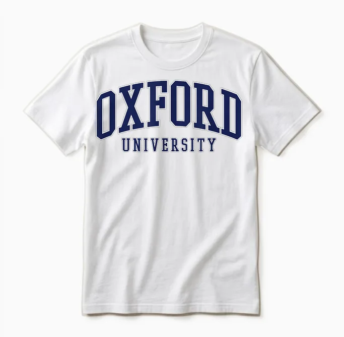 Oxford Bold Logo T-Shirt, Blue, S Unisex T-Shirt in White