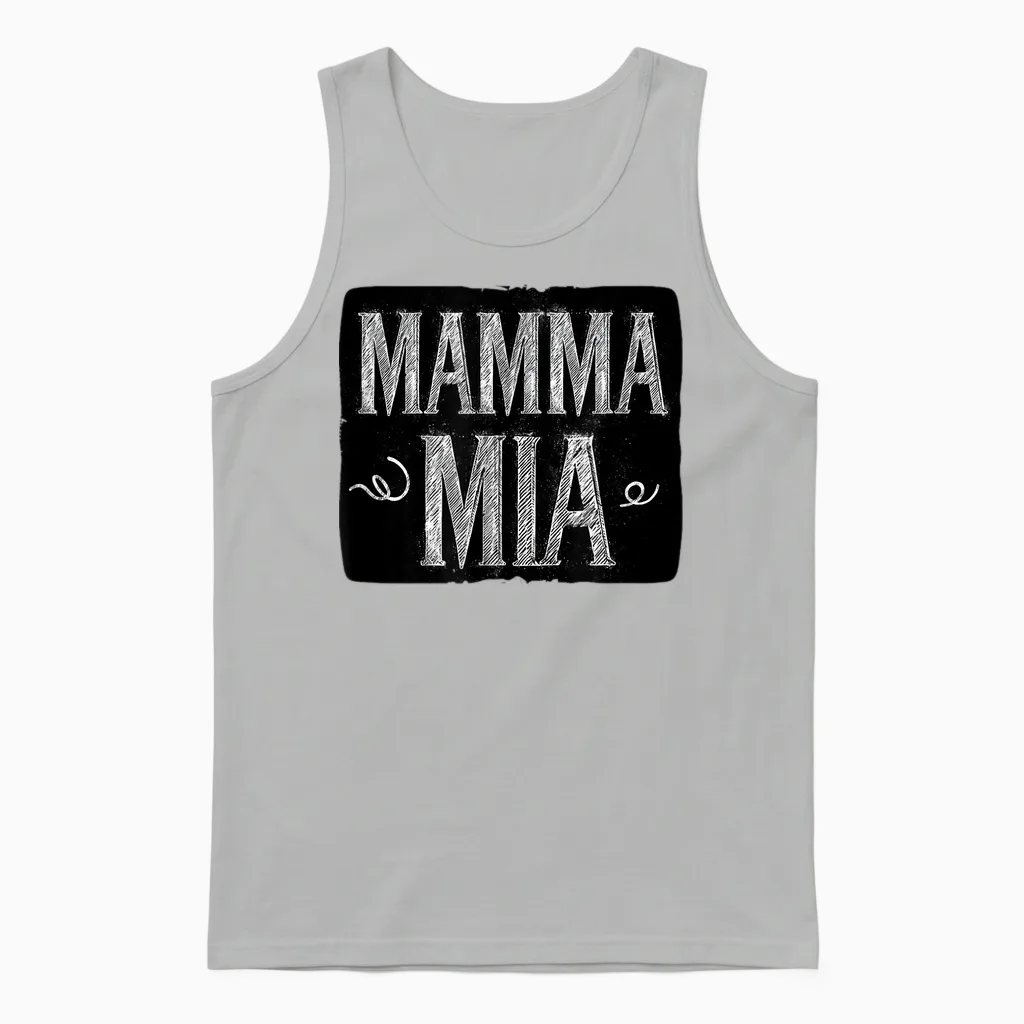 Lustiges Mamma Mia Logo Unisex Tank Top in Ash