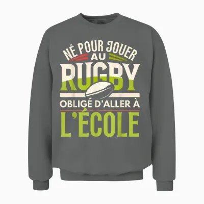 Rugby Kids Boys Rugby Player Humour Rugby T-Shirt, Black, S Unisex Sweatshirt - Graphite Heather