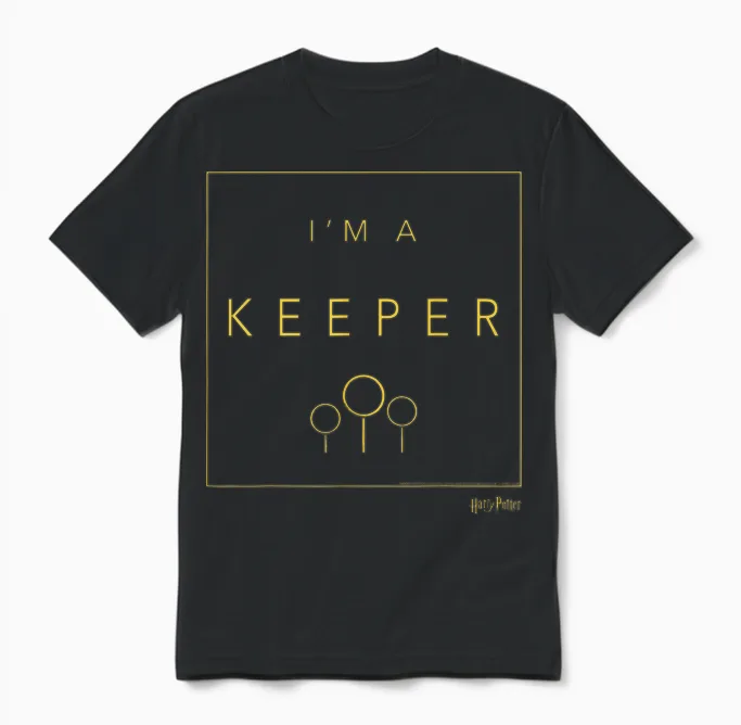 Harry Potter Quidditch I'm a Keeper Unisex T-Shirt in Black