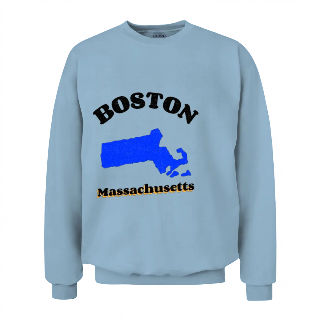 Boston Massachusetts Unisex Sweatshirt - Light Blue