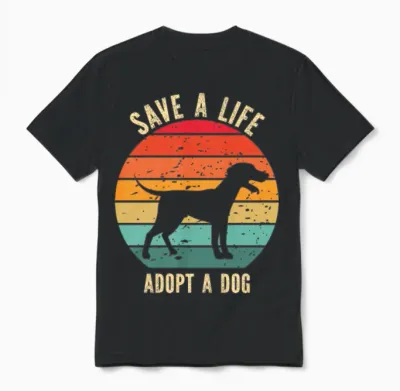 Adopt a Dog Unisex T-Shirt - Black