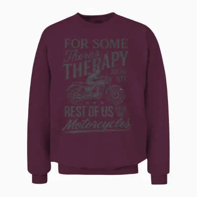 Therapy on Two Wheels Unisex Sweatshirt - Maroon