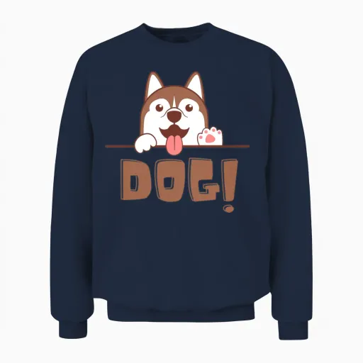 Custom Pet Gift • Custom Dog Portrait Unisex Sweatshirt in Navy