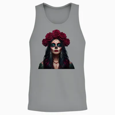 Dia -De-Los Muertos Graphic Funny Mexican Mickey Skulls T-Shirt, Black, S Unisex Tank Top - Sport Grey