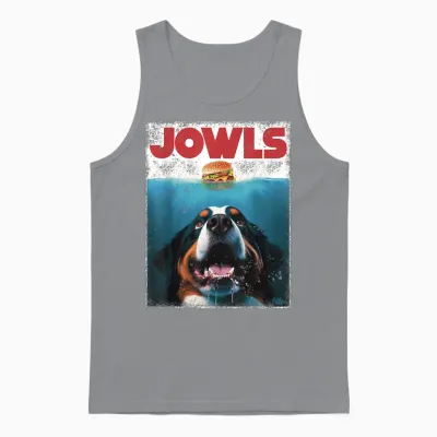 Funny Berner Jowls Burger Bernese Mountain Dog Mom, Dog Dad Unisex Tank Top - Sport Grey