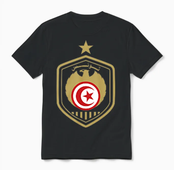 Aigles De Carthage Maillot équipe Foot Football Tunisie T-Shirt Haut De Gamme Unisex T-Shirt in Black