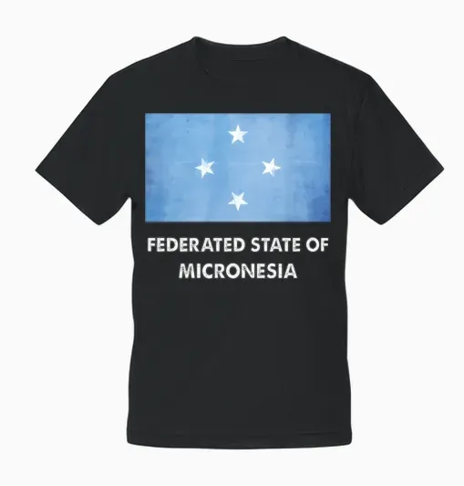 Micronesia Federal State Flag Jersey Micronese Unisex T-Shirt - Black