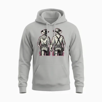 Gay Cowboy Western Lgbtqia Rodeo Hände Halten Unisex Hoodie - Ash