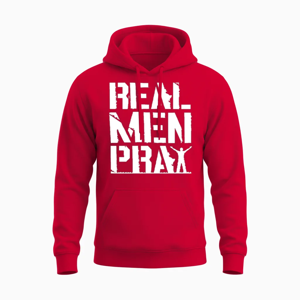 Prayer - Real Men Pray Bible & Scripture Gift Unisex Hoodie in Red